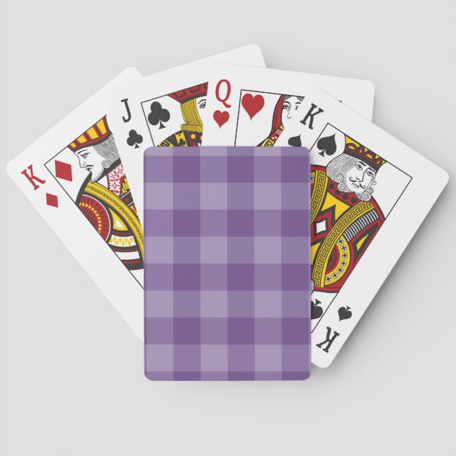 Violetter karierter Hintergrund Spielkarten (Rückseite)