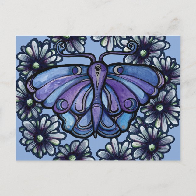Violetter Luna-Moth-Mondkind-Motten              Postkarte (Vorderseite)