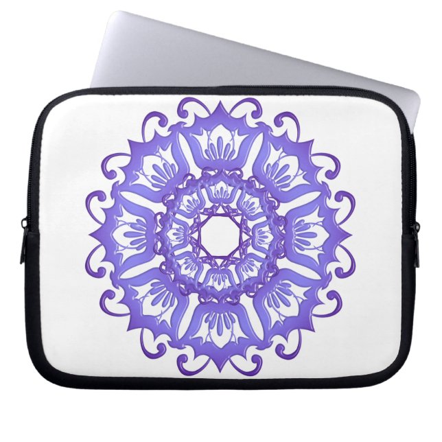Violetter Mit Blumenmandala. Laptopschutzhülle (Vorderseite)