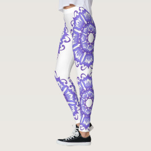 Violetter Mit Blumenmandala. Leggings