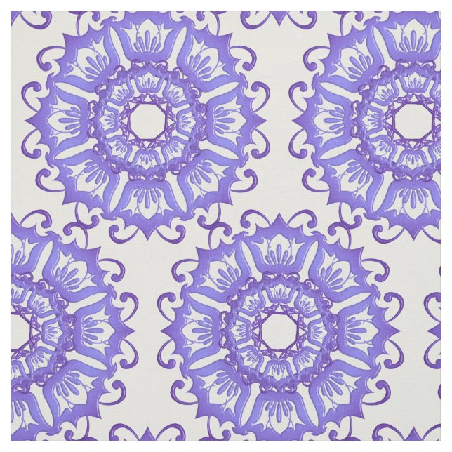 Violetter Mit Blumenmandala. Stoff (Muster)