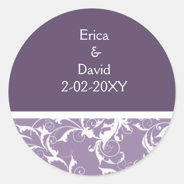 violetter Monogramm-Umschlag Aufkleber (Vorderseite)