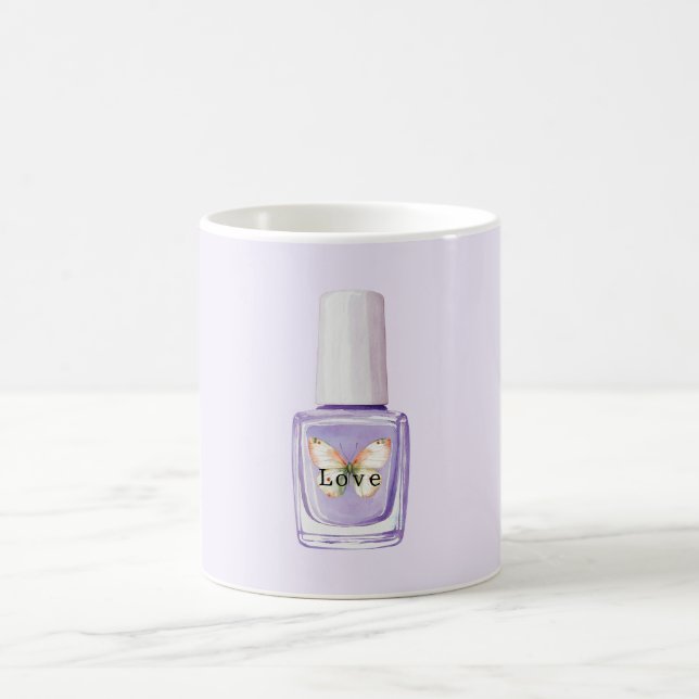Violetter Nagellack Schmetterling Liebe Kaffeetasse (Mittel)