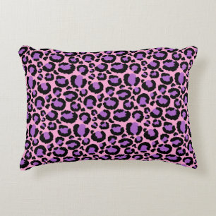 Violetter Rosa Gepard Leopard Muster Tierliebhaber Dekokissen
