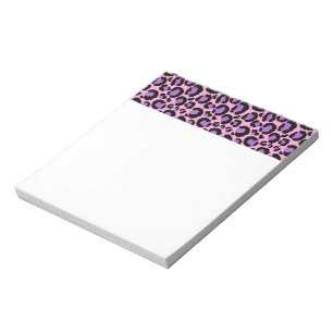 Violetter Rosa Gepard Leopard Muster Tierliebhaber Notizblock