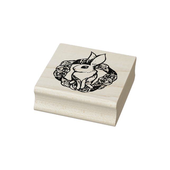 Violetter Rosenhase Naturliebhaber Ostern Frühling Gummistempel (Stempel)