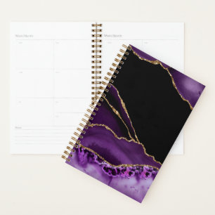 Violetter schwarzer Marmorachat Dunkler Glamour Go Planer