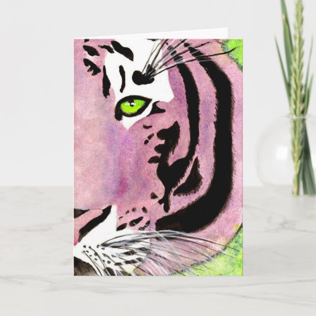Violetter Tiger Notecards Karte (Vorderseite)