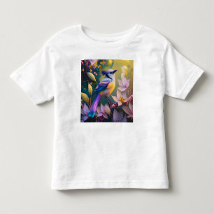 Violetter Tuffgelber Fantasie Vogel mit Brustschmu Kleinkind T-shirt