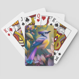 Violetter Tuffgelber Fantasie Vogel mit Brustschmu Spielkarten