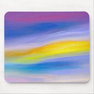 Violetter und goldener Strahl Abstrakt Mousepad