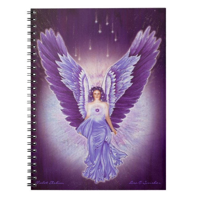 Violettes Amethyst Engels-Notizbuch Notizblock (Vorderseite)