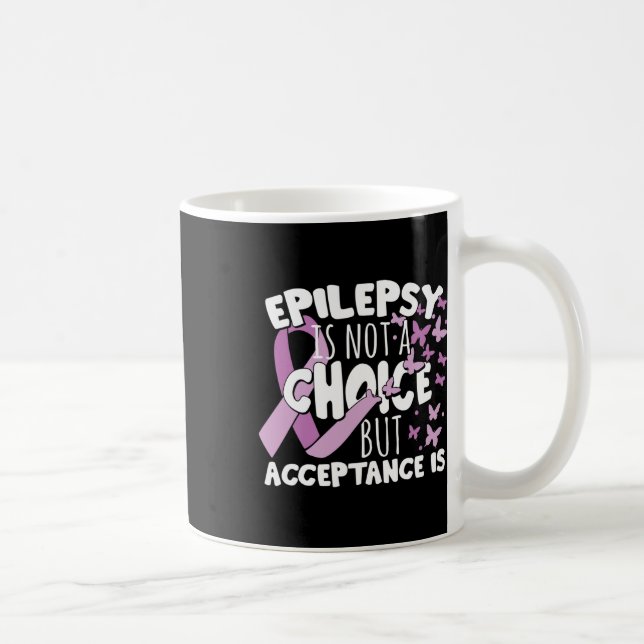 Violettes Band Epilepsie-Bewusstsein Akzeptanz  Kaffeetasse (Rechts)