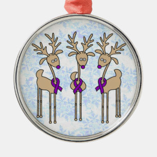 Violettes Band-Ren (Morbus Hodgkin) Silbernes Ornament