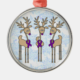 Violettes Band-Ren (Morbus Hodgkin) Silbernes Ornament