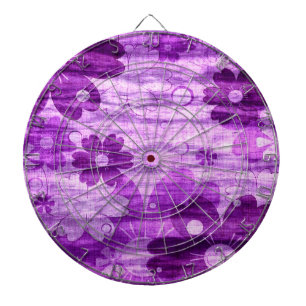 Violettes Blumen-Vintage Dartscheibe