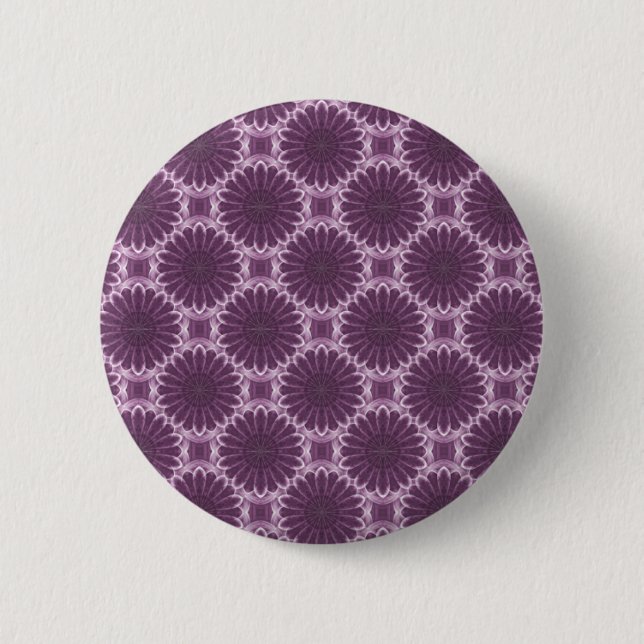 Violettes Blumenblatt-Kunst-Muster 1 - Knopf Button (Vorderseite)