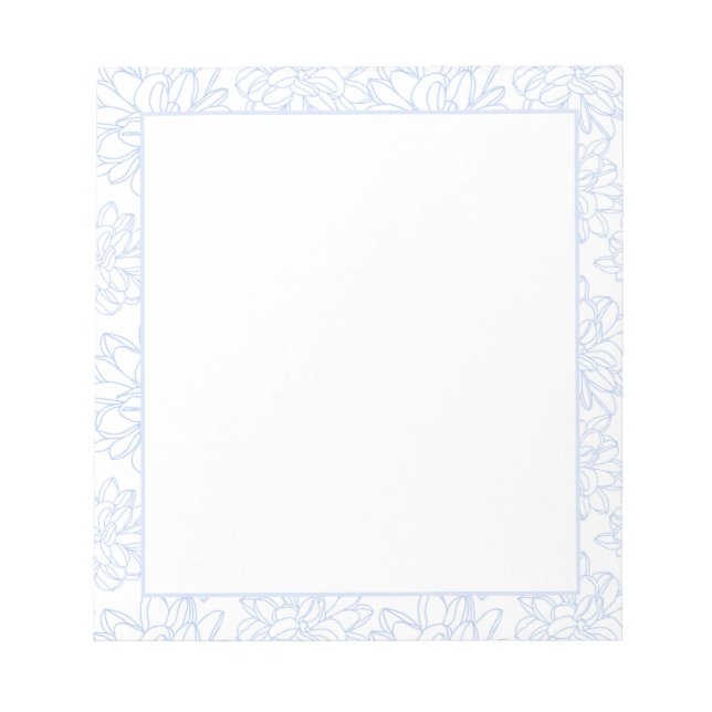 violettes Blumenmuster mit Zeile Notepad Notizblock (Vorderseite)