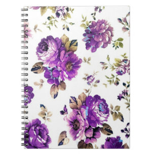 Violettes Blumenmuster Notizblock