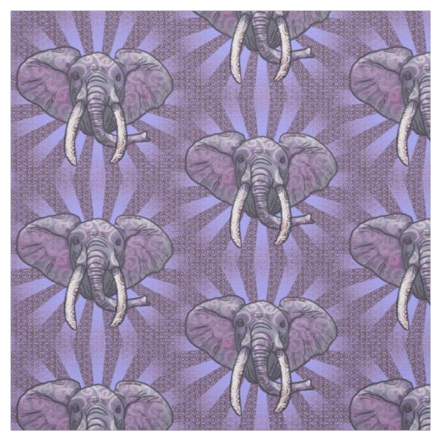 Violettes Elefantengesicht Stoff (Muster)
