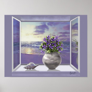 Violettes in einem Mondjarposter Poster