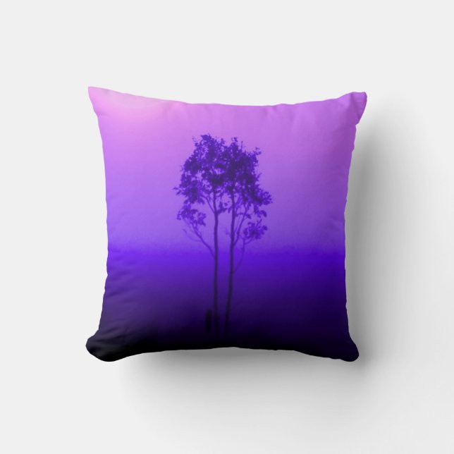 Violettes lila Baum-Kissen Kissen (Vorderseite)