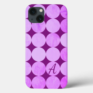 Violettes, lila-magenta- und rosa Kreise-Monogramm Case-Mate iPhone Hülle