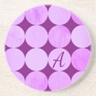 Violettes, lila Magenta- und rosa Kreise-Monogramm Getränkeuntersetzer