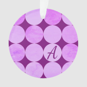Violettes, lila Magenta- und rosa Kreise-Monogramm Ornament