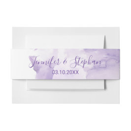 Violettes lila Watercolor-Spritzen-Bauch-Band Einladungsbanderole