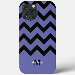 violettes Schwarz Chevron Muster Monogramm Case-Mate iPhone Hülle