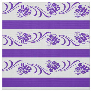 Violettes Streifenmit blumenmuster Stoff