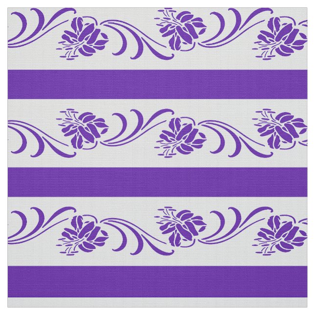 Violettes Streifenmit blumenmuster Stoff (Muster)