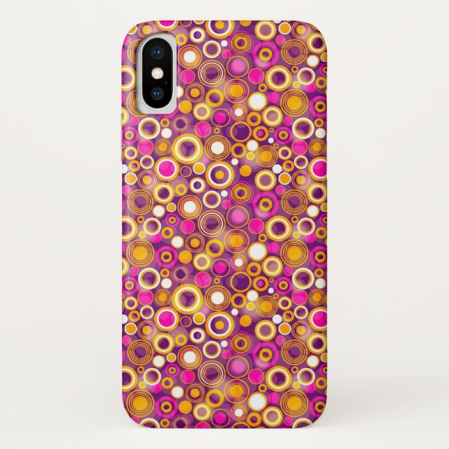 Violettes Tupfen-Muster Case-Mate iPhone Hülle (Rückseite)