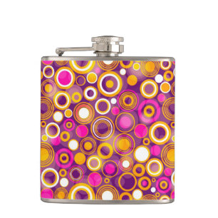 Violettes Tupfen-Muster Flachmann