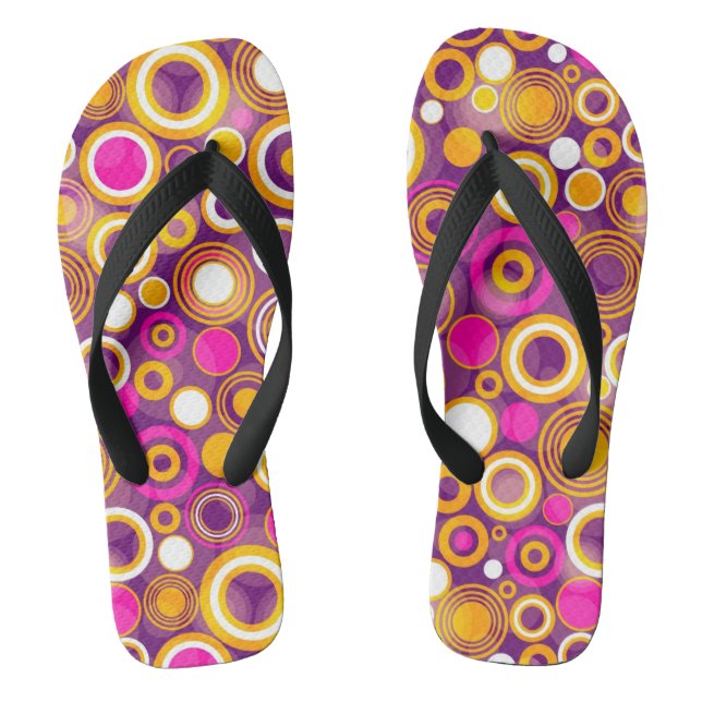 Violettes Tupfen-Muster Flip Flops (Fußbett)
