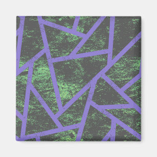 Violettes und grünes Mosaikmuster Magnet
