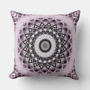 Violettes und schwarzes geometrisches Mandala-Must Kissen