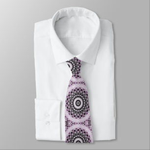 Violettes und schwarzes geometrisches Mandala-Must Krawatte