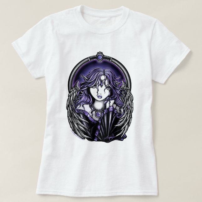 Violettes Wächter-Engels-NachtShirt T-Shirt (Design vorne)