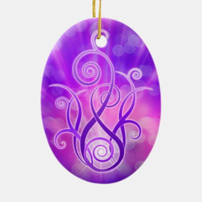 Violettflame/Violettfeuer Keramik Ornament (Hinten)