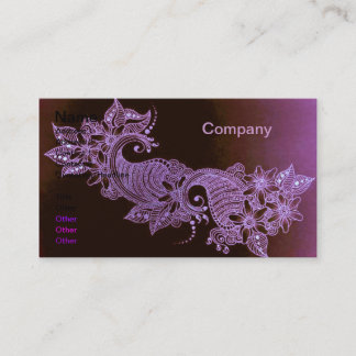 Violettkarte Henna mehndi floral Business Card Visitenkarte