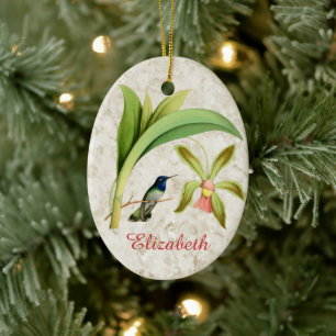 Violettköpfiger Kolibri-Schmuck Keramik Ornament