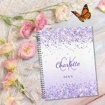 Violettlavendername mit Monogramm 2025 Planer<br><div class="desc">Violett,  Lavendel und weißer Farbverlauf mit Konfetti dekoriert. Personalisieren und fügen Sie Ihren Vornamen,  Monogramm Initialen und Jahr.</div>