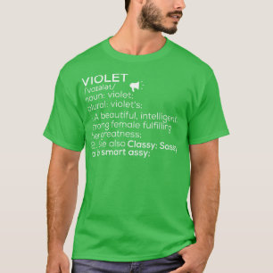 Violettname Violet Definition Violet weibliche Bez T-Shirt