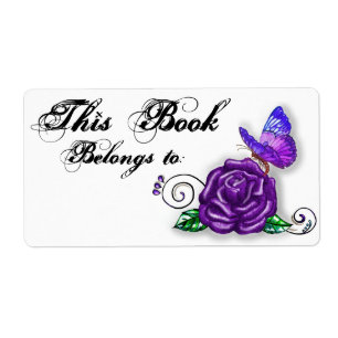 Violettschmetterling und Rose