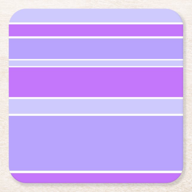Violettstreifen Rechteckiger Pappuntersetzer (Vorderseite)