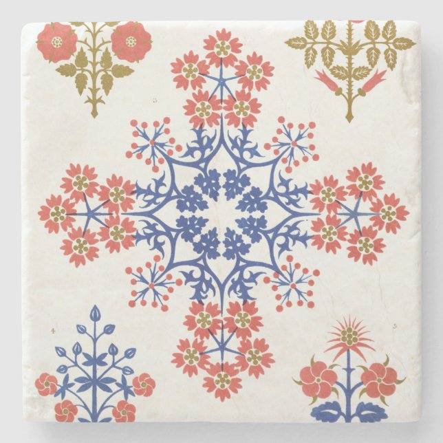 Violiet, Iris- und Tulpemotivtapete entwerfen, Steinuntersetzer (Vorderseite)