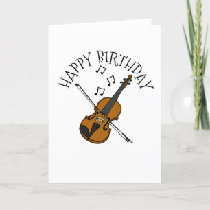 Violin Birthday Card Violinist Streichmusiker Dankeskarte