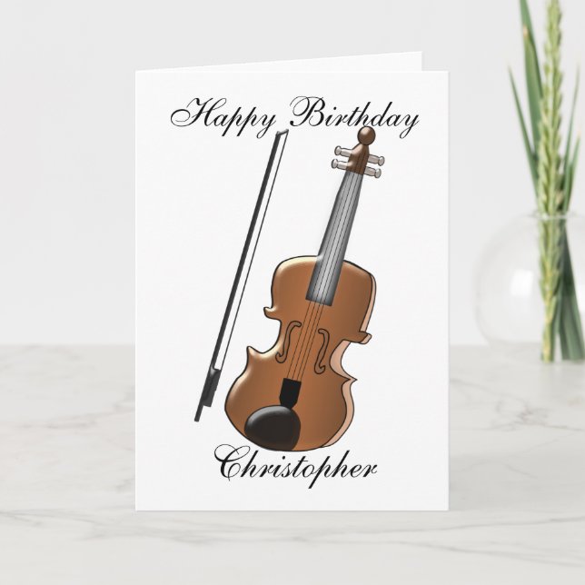 Violin Birthday Karte (Vorderseite)
